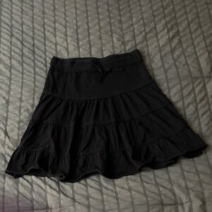 Garage Elegant Black Tiered Skirt